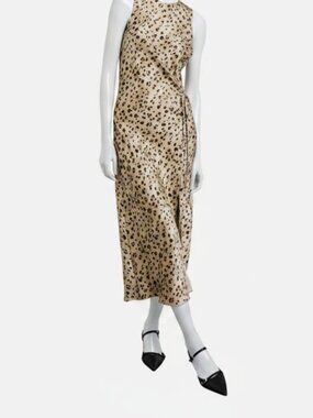 Gabriella Women's Beige Champagne Leopard Dress Size S